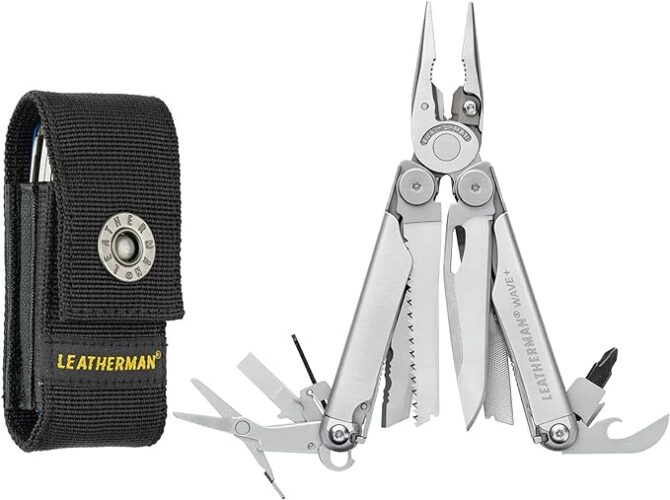 LEATHERMAN, Wave+, 18-in-1 Full-Size, Versatile Multi-tool for DIY, Home, Garden, Outdoors or Everyday Carry (EDC), Stainless Steel with Nylon Sheath